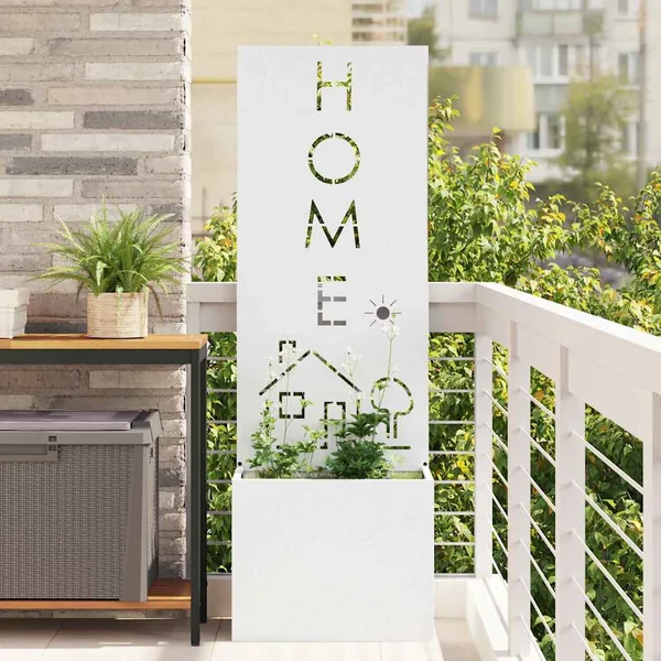 Écran de confidentialité de jardin Fretwork Blanc 50 x 150 cm