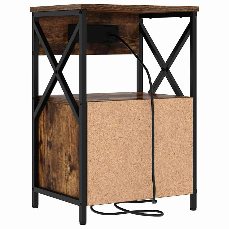 Cabinet de chevet avec tiroir 2 pcs Chêne fumé 40 x 31 x 60 cm - 9