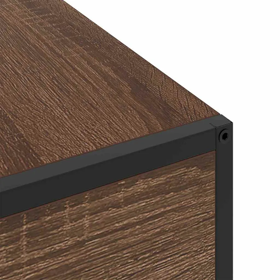 Cabinet de chevet Chêne brun 40 x 27 x 76 cm Bois d'ingénierie - 10