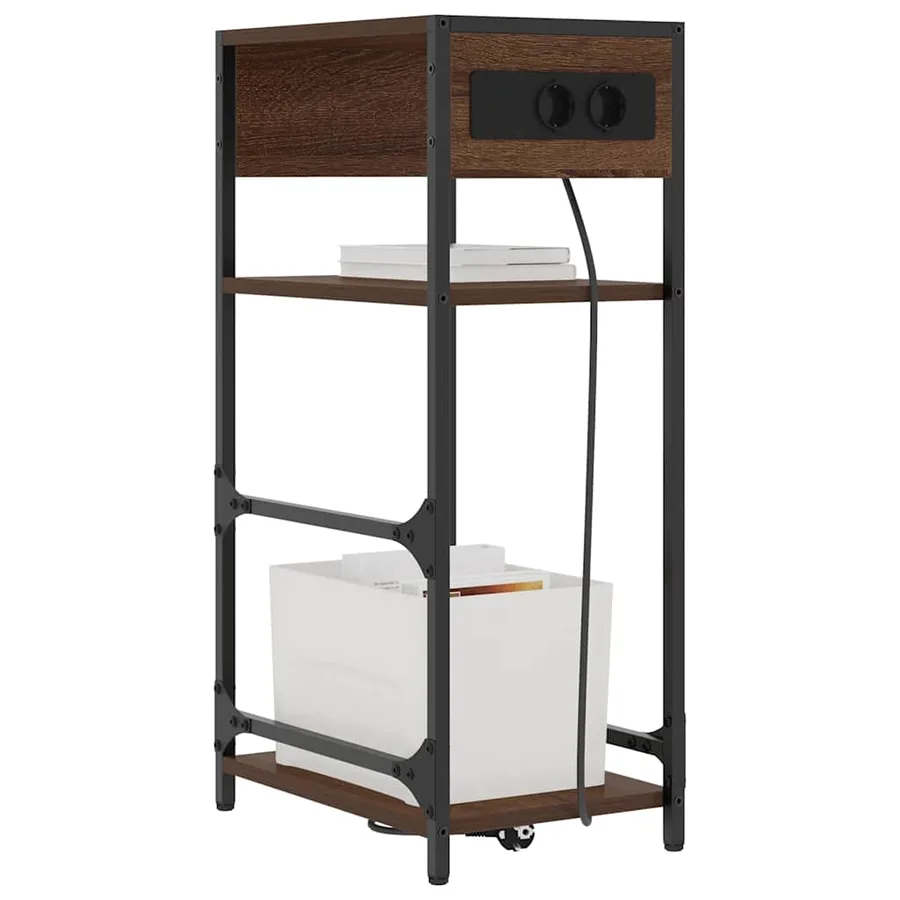 Cabinet de chevet Chêne brun 40 x 27 x 76 cm Bois d'ingénierie - 3
