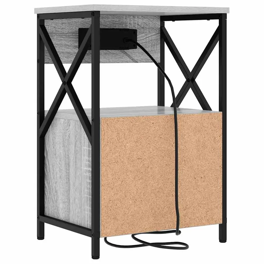 Cabinet de chevet avec tiroir 2 pcs Gris Sonoma 40 x 31 x 60 cm - 9