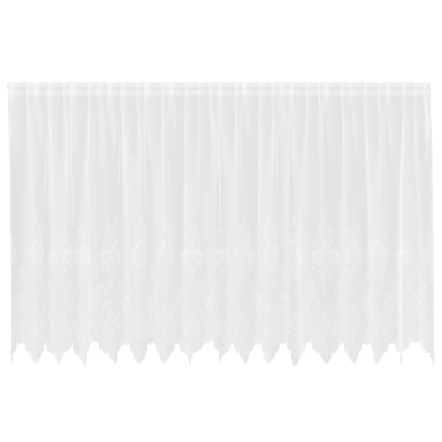 Rideau en Dentelle Floral Blanc 160 x 400 cm Polyester - 2