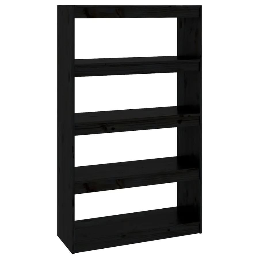 Bibliothèque/Séparateur de pièce Noir 80x30x135,5 cm Pin massif - 2