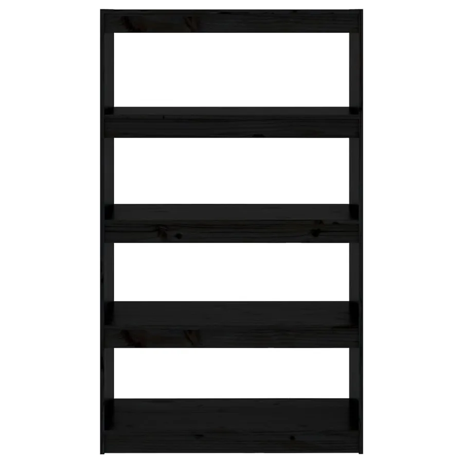 Bibliothèque/Séparateur de pièce Noir 80x30x135,5 cm Pin massif - 5