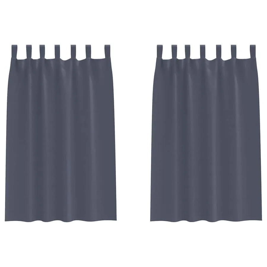 Rideaux occultants avec anneaux 2 pcs Anthracite 175 x 140 cm - 2