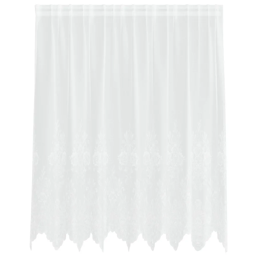 Rideau en Dentelle Floral Blanc 180 x 200 cm Polyester - 2
