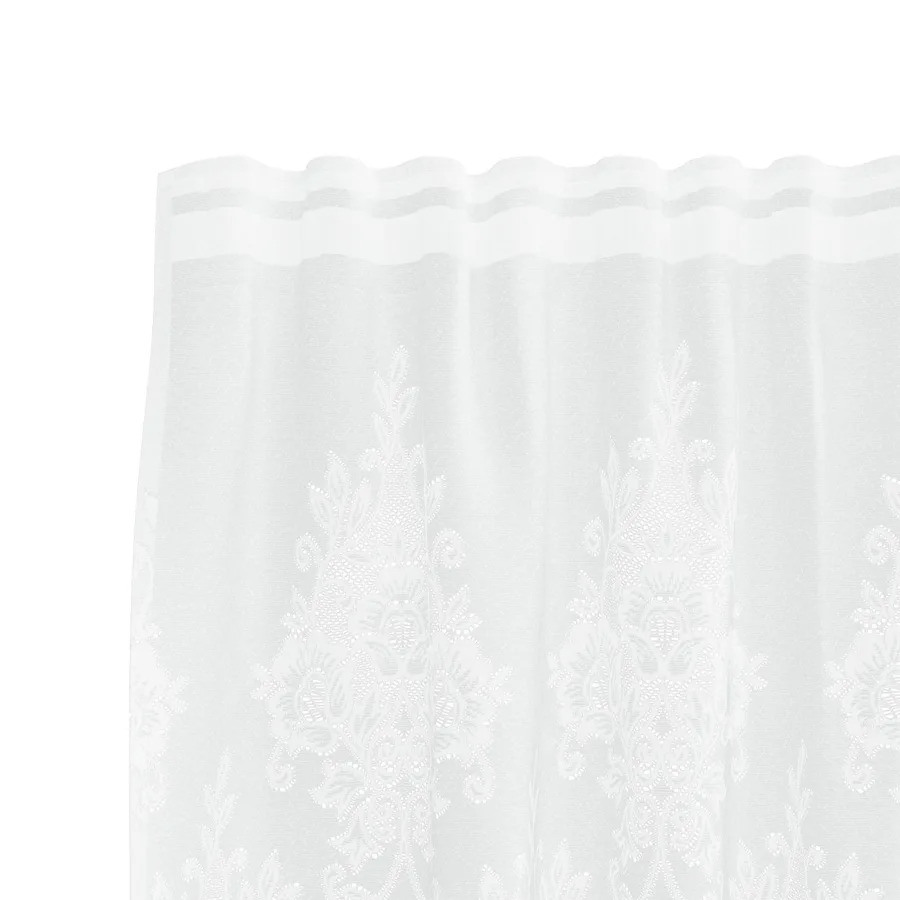 Rideau en Dentelle Floral Blanc 180 x 200 cm Polyester - 4