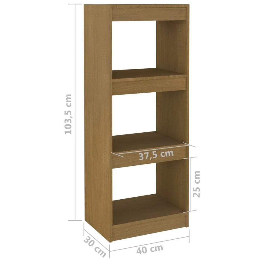 Bibliothèque/Séparateur de pièce Marron miel 40x30x103,5 cm Pin - 8