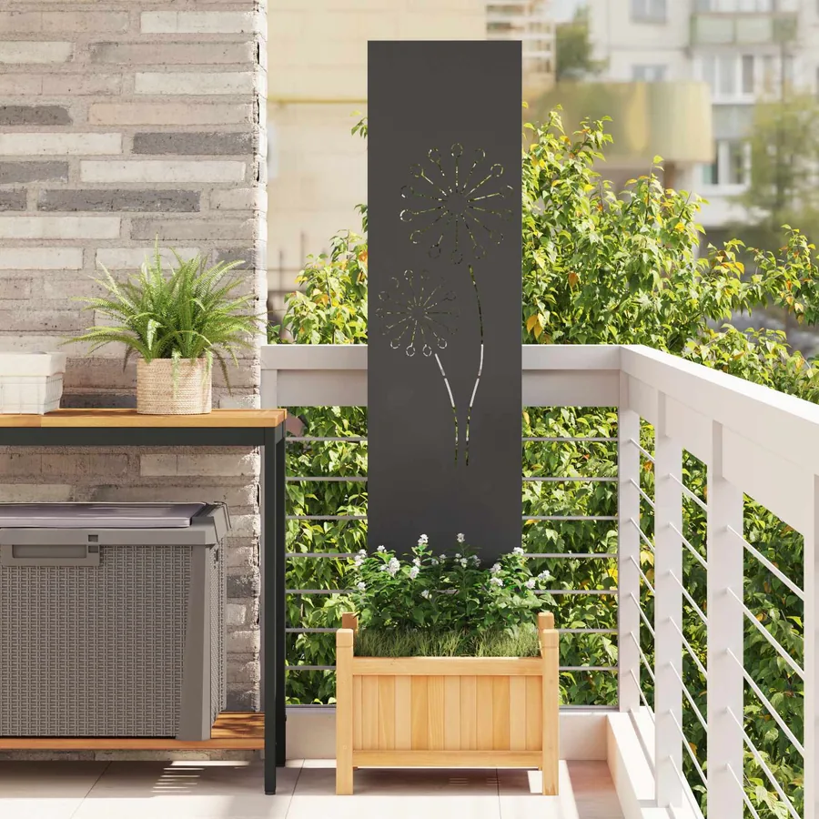 Écran de confidentialité de jardin Fretwork Noir 32 x 140 cm