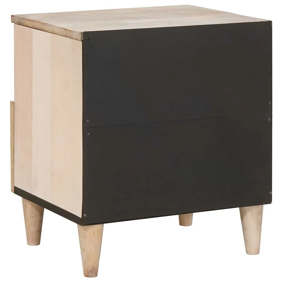 Table de chevet Blanc 40 x 33 x 46 cm Bois d'ingénierie - 5