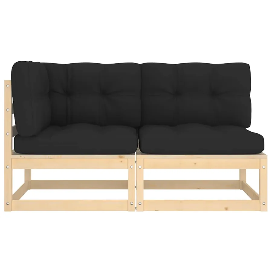 Salon de jardin 2 pcs avec coussins Bois de pin massif - 2