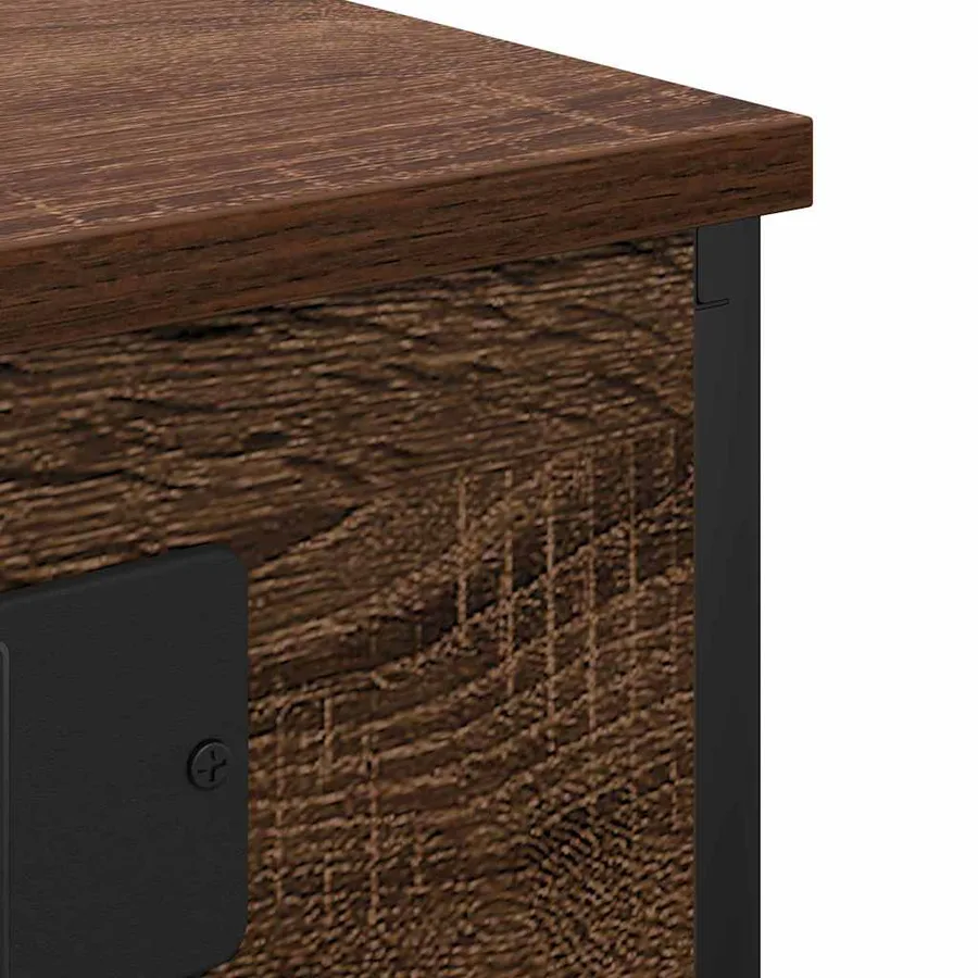 Cabinet de chevet avec étagère 2 pcs Chêne brun 41 x 31 x 76 cm - 10