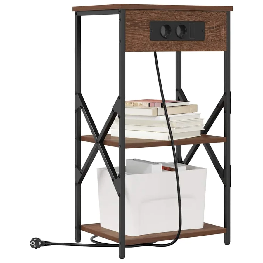 Cabinet de chevet avec étagère 2 pcs Chêne brun 41 x 31 x 76 cm - 3
