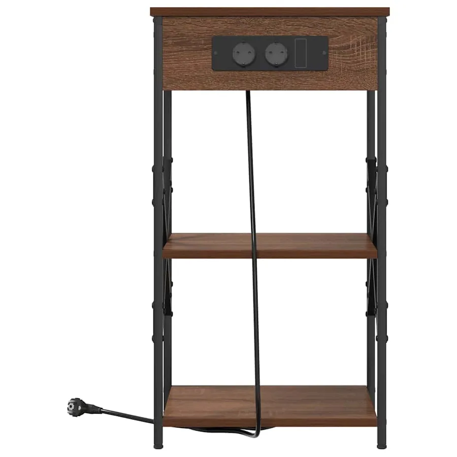 Cabinet de chevet avec étagère 2 pcs Chêne brun 41 x 31 x 76 cm - 6