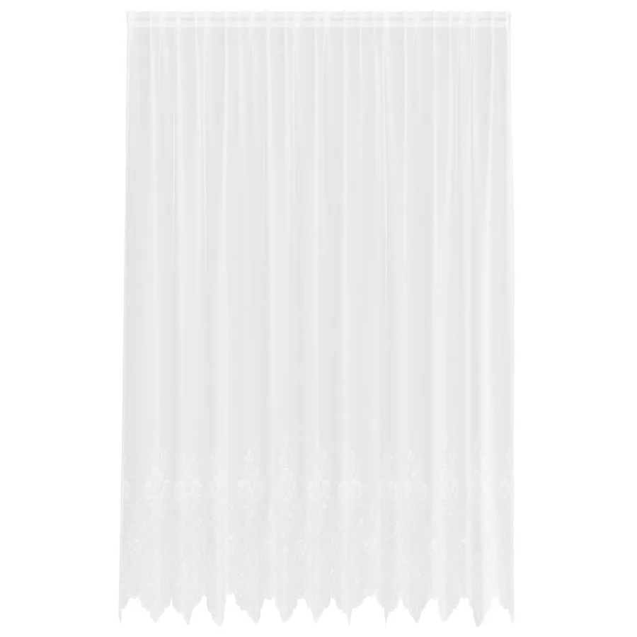 Rideau en Dentelle Floral Blanc 280 x 300 cm Polyester - 2