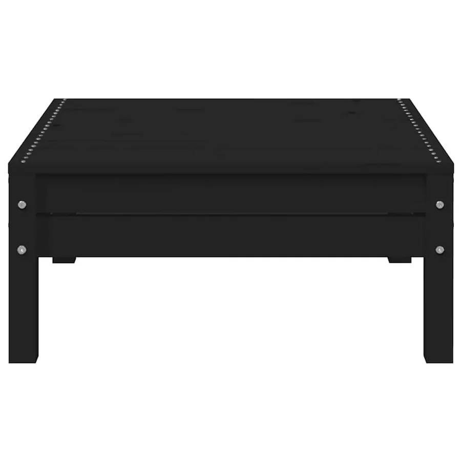 Salon de jardin 3 pcs avec coussins Noir Bois de pin massif - 10