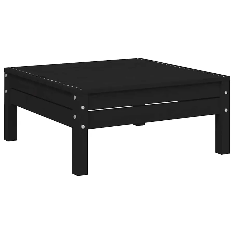 Salon de jardin 3 pcs avec coussins Noir Bois de pin massif - 9