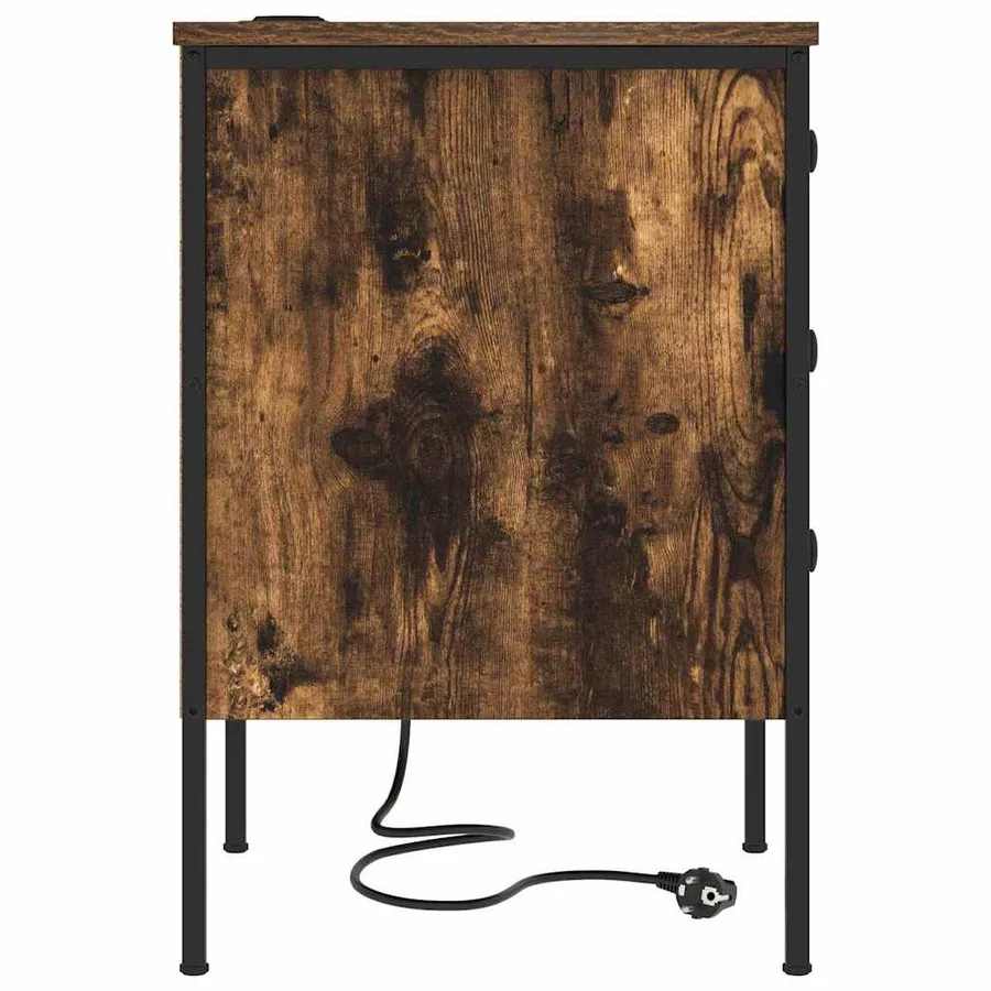Cabinet de chevet Chêne fumé 42 x 41 x 61 cm Bois d'ingénierie - 7