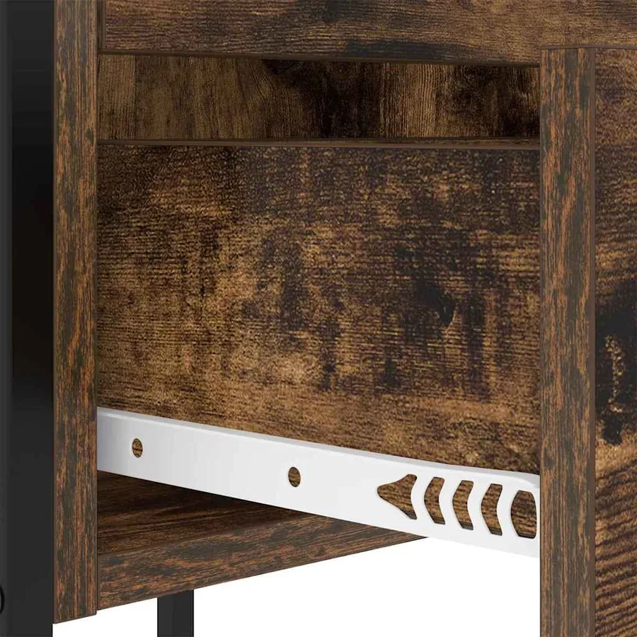 Cabinet de chevet Chêne fumé 42 x 41 x 61 cm Bois d'ingénierie - 8
