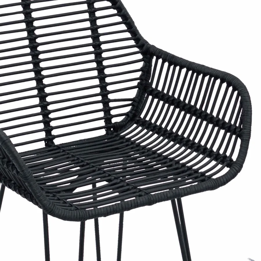 Chaise de bar 2 pcs 55 x 52 x 105 cm Rotin et métal - 9