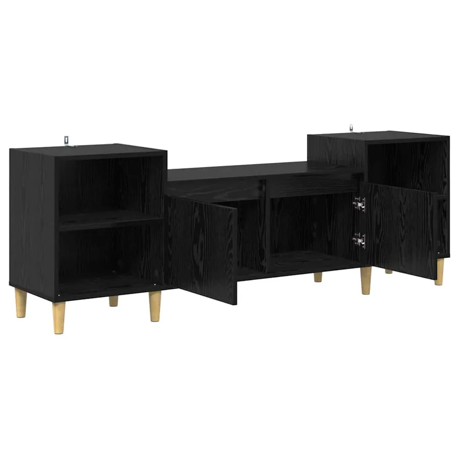 Meuble TV Chêne noir 160 x 35 x 55 cm Bois d'ingénierie - 2
