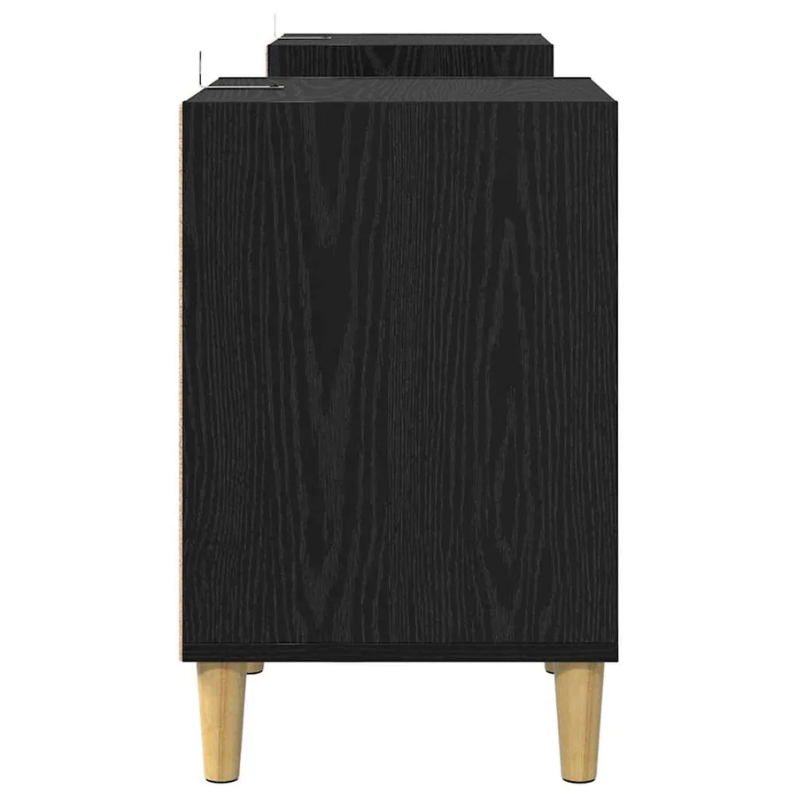 Meuble TV Chêne noir 160 x 35 x 55 cm Bois d'ingénierie - 6