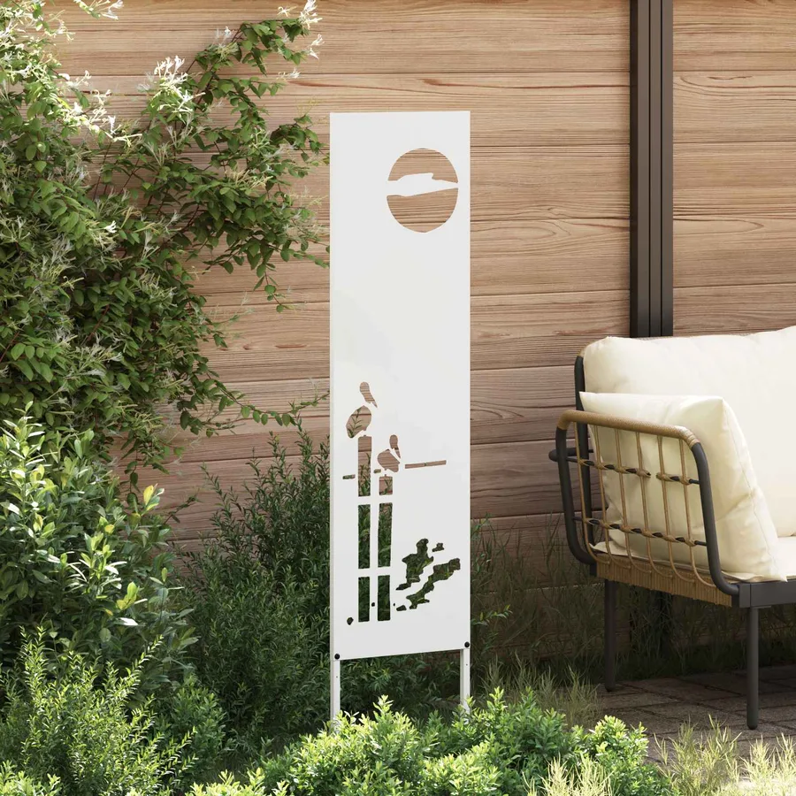 Écran de confidentialité de jardin Fretwork Blanc 32 x 140 cm - 3