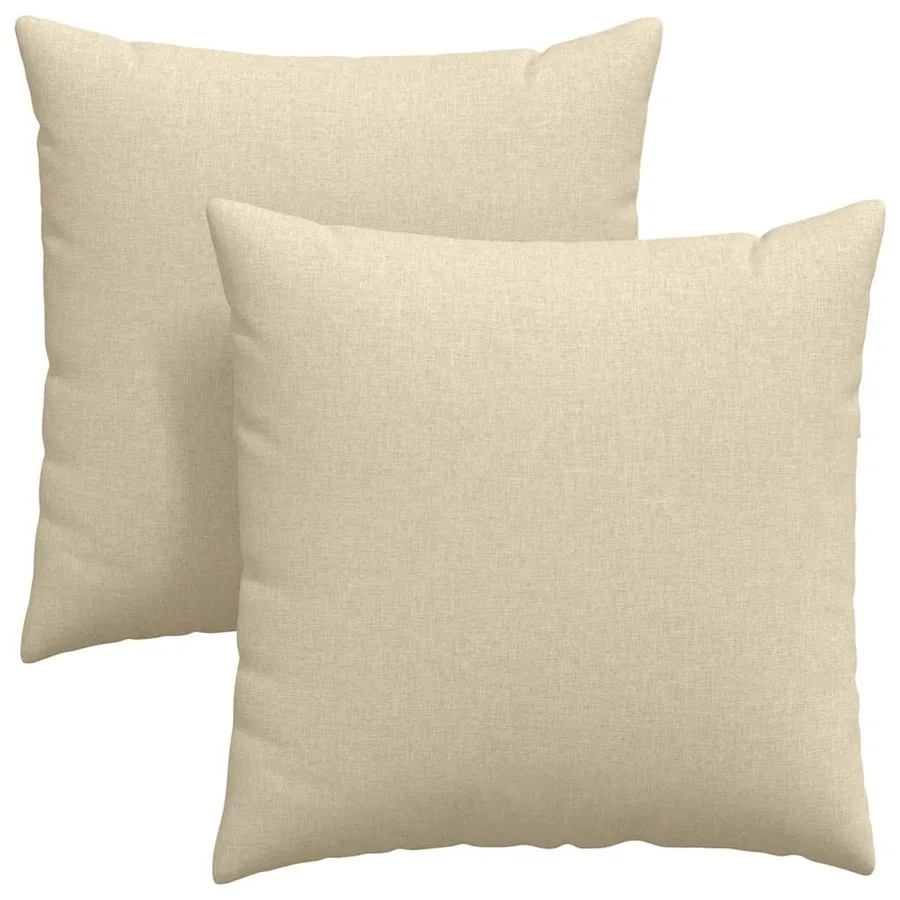 Coussins de canapé 2 pcs Crème 80 x 80 cm tissu - 2