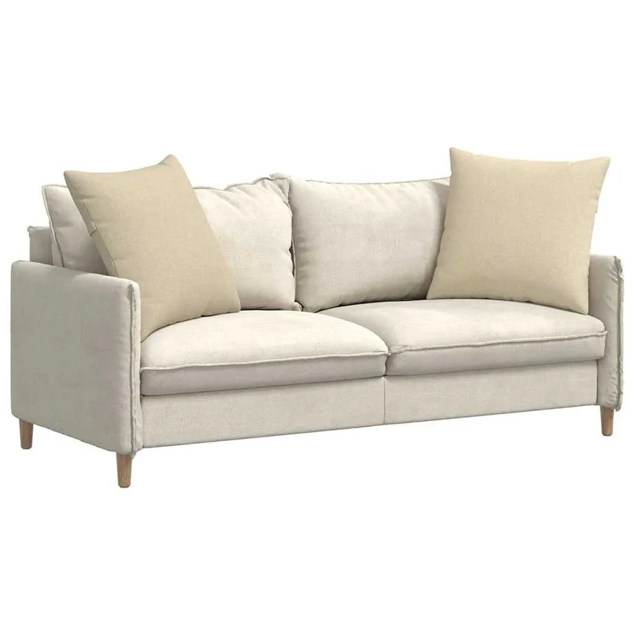 Coussins de canapé 2 pcs Crème 80 x 80 cm tissu - 3