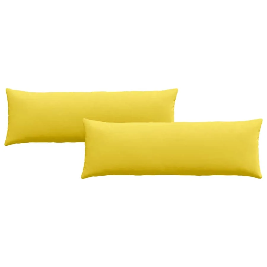 Coussins de canapé 2 pcs Jaune clair 120 x 40 cm tissu - 2