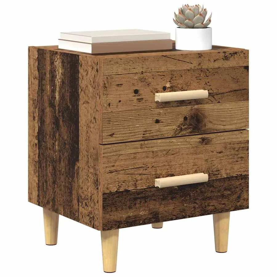 Armoire de lit avec tiroir 2 pcs Bois ancien 40 x 35 x 47.5cm - 3