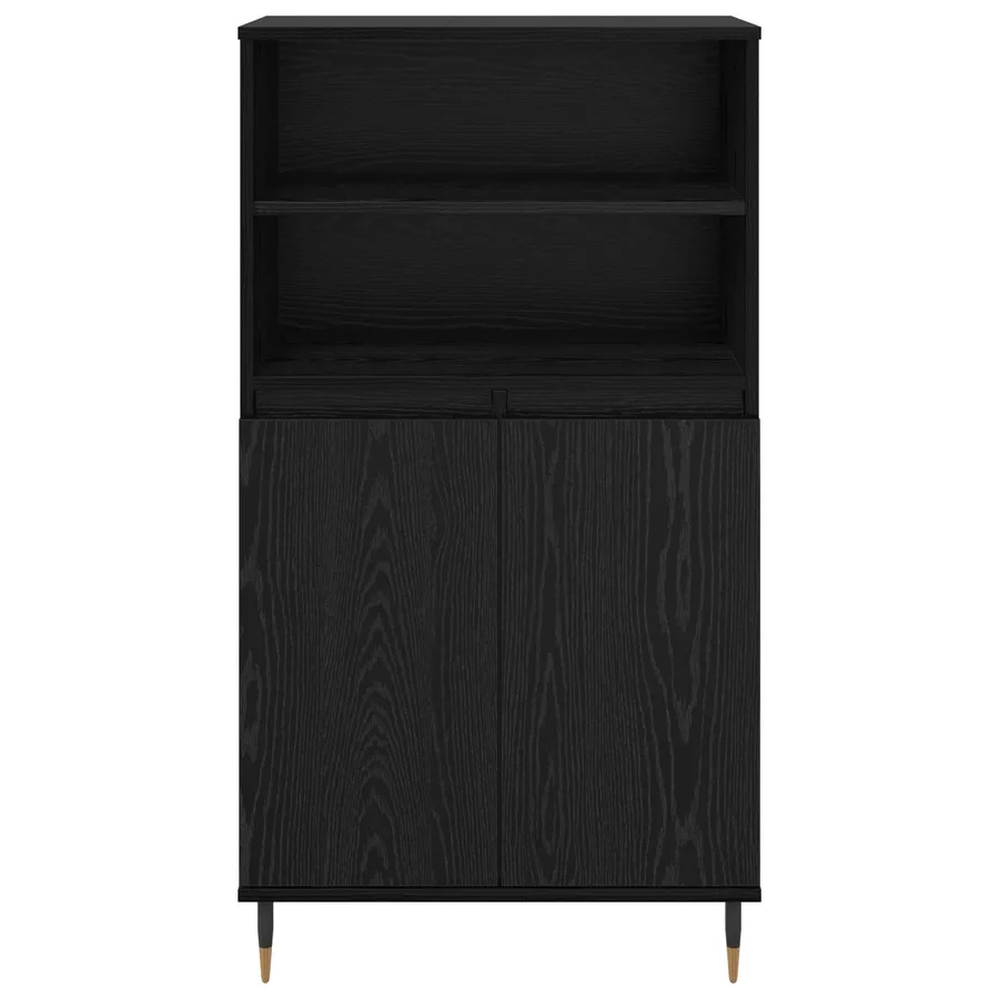 Haut Armoire Noir 60 x 36 x 110 cm Bois d'ingénierie - 6