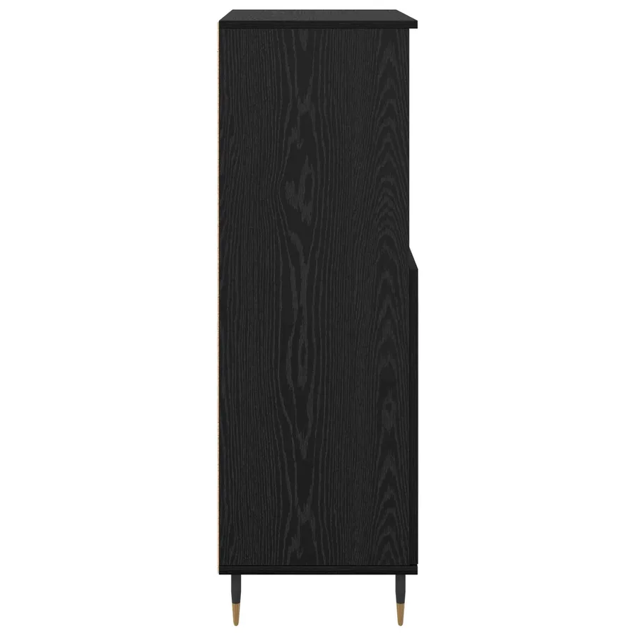 Haut Armoire Noir 60 x 36 x 110 cm Bois d'ingénierie - 7
