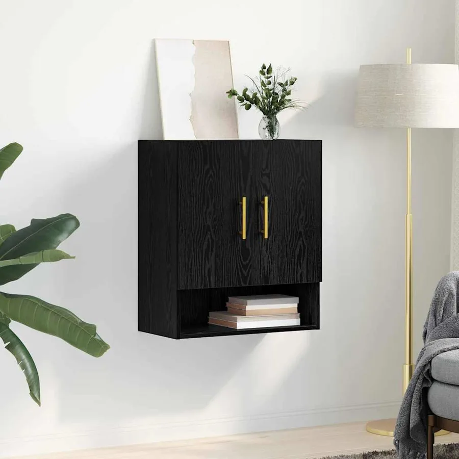 Meuble mural Chêne noir 60 x 31 x 70 cm Bois d'ingénierie - 4