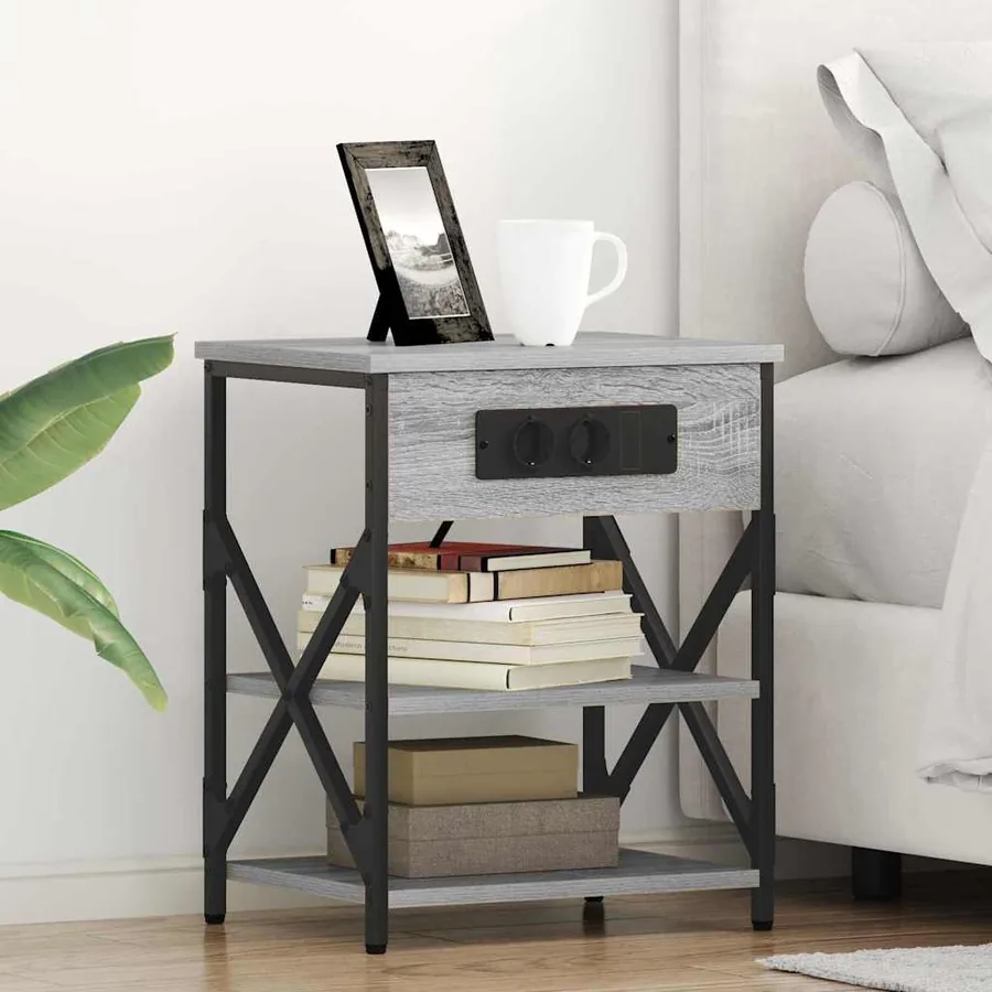 Cabinet de chevet 2 pcs Gris Sonoma 41 x 31 x 51 cm