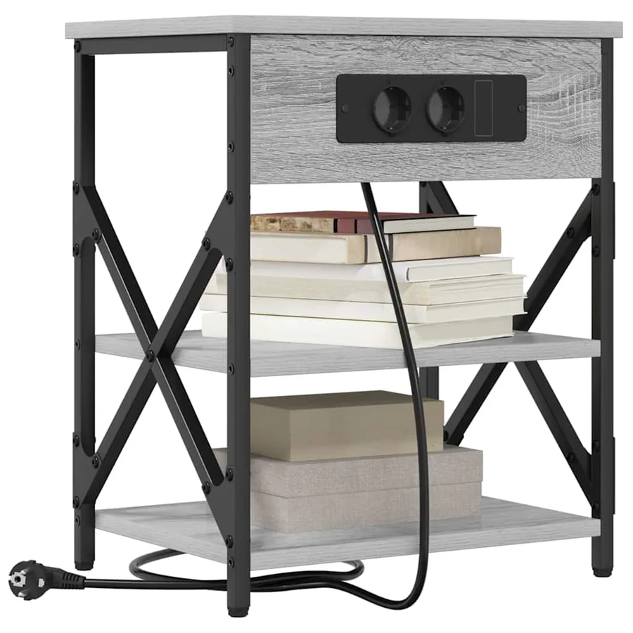 Cabinet de chevet 2 pcs Gris Sonoma 41 x 31 x 51 cm - 3
