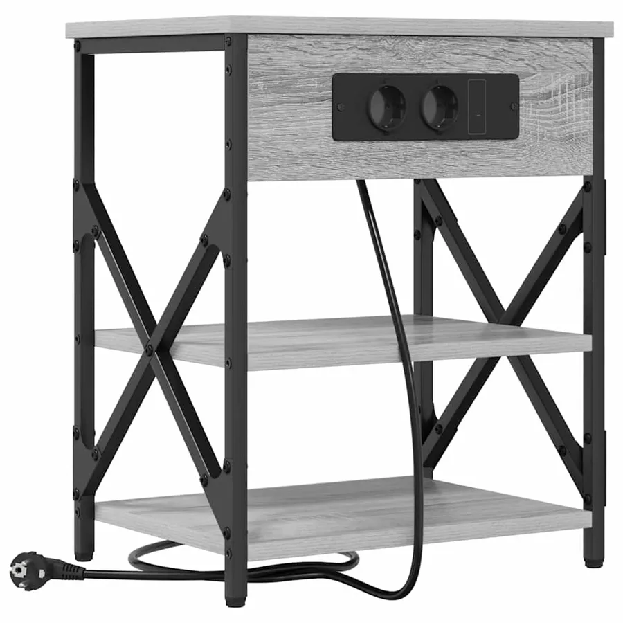 Cabinet de chevet 2 pcs Gris Sonoma 41 x 31 x 51 cm - 5