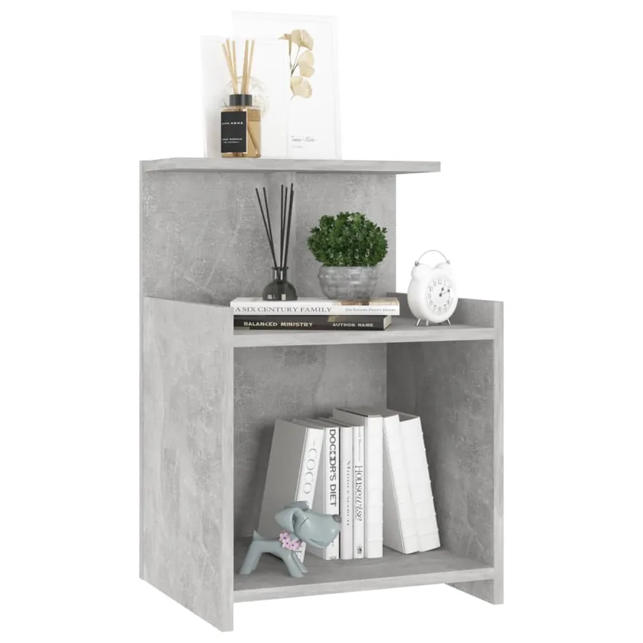 Tables de chevet 2 pcs Gris béton 40x35x60 cm Aggloméré - 6