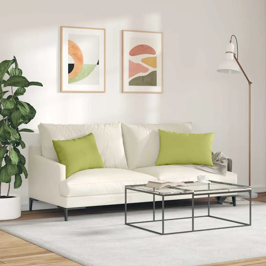 Coussins de canapé 2 pcs Vert clair 60 x 40 cm tissu - 4