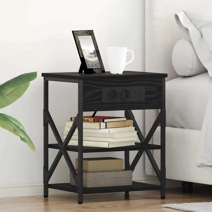Cabinet de chevet Chêne noir 41 x 31 x 51 cm Bois d'ingénierie