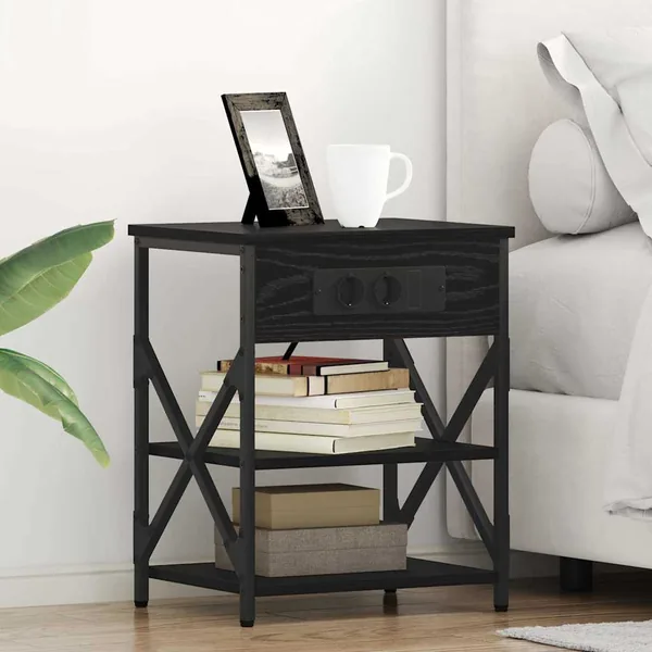 Cabinet de chevet Chêne noir 41 x 31 x 51 cm Bois d'ingénierie