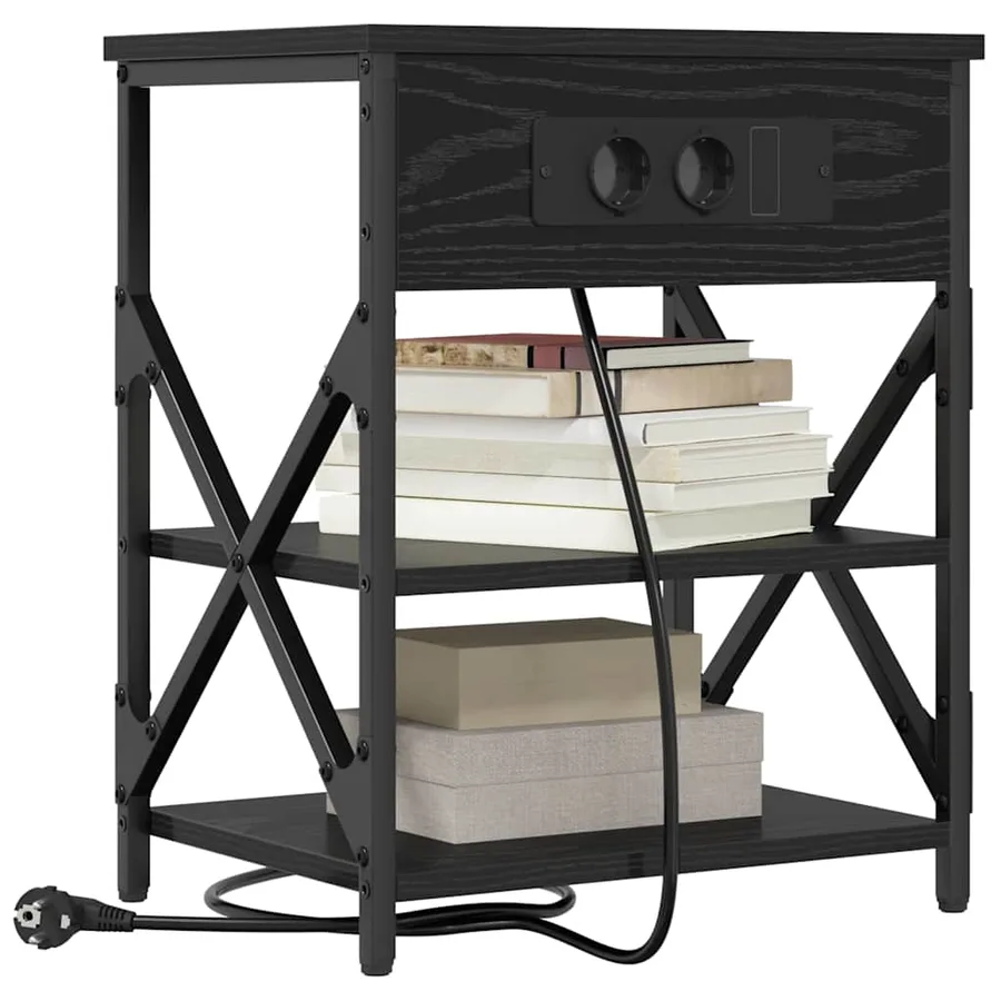 Cabinet de chevet Chêne noir 41 x 31 x 51 cm Bois d'ingénierie - 3
