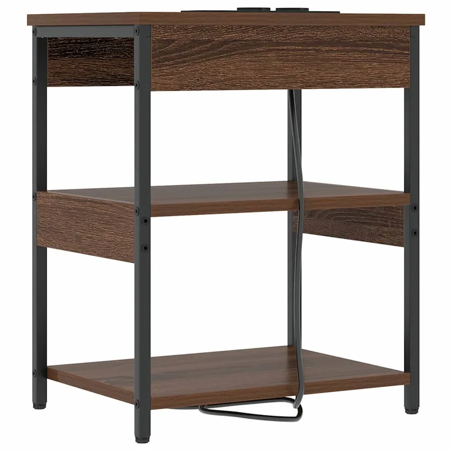 Cabinet de chevet Chêne brun 41 x 31 x 51 cm Bois d'ingénierie - 7