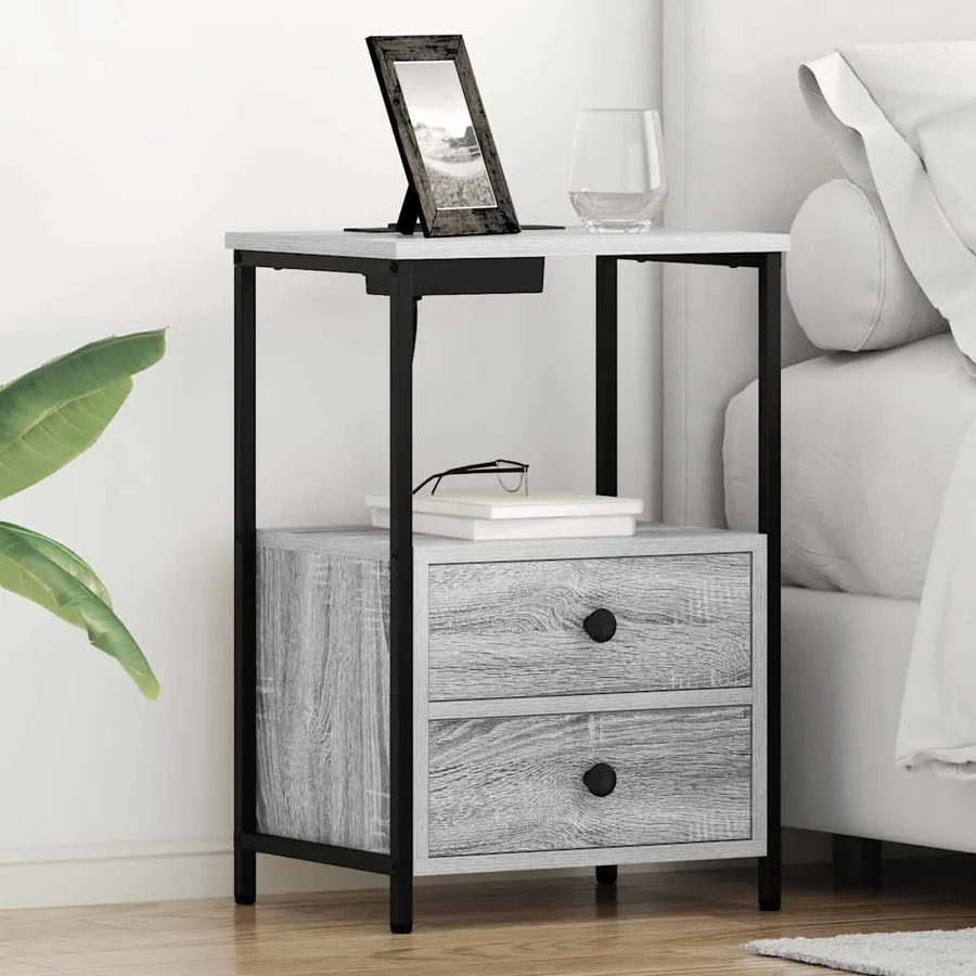 Cabinet de chevet Gris Sonoma 40 x 31 x 60 cm Bois d'ingénierie