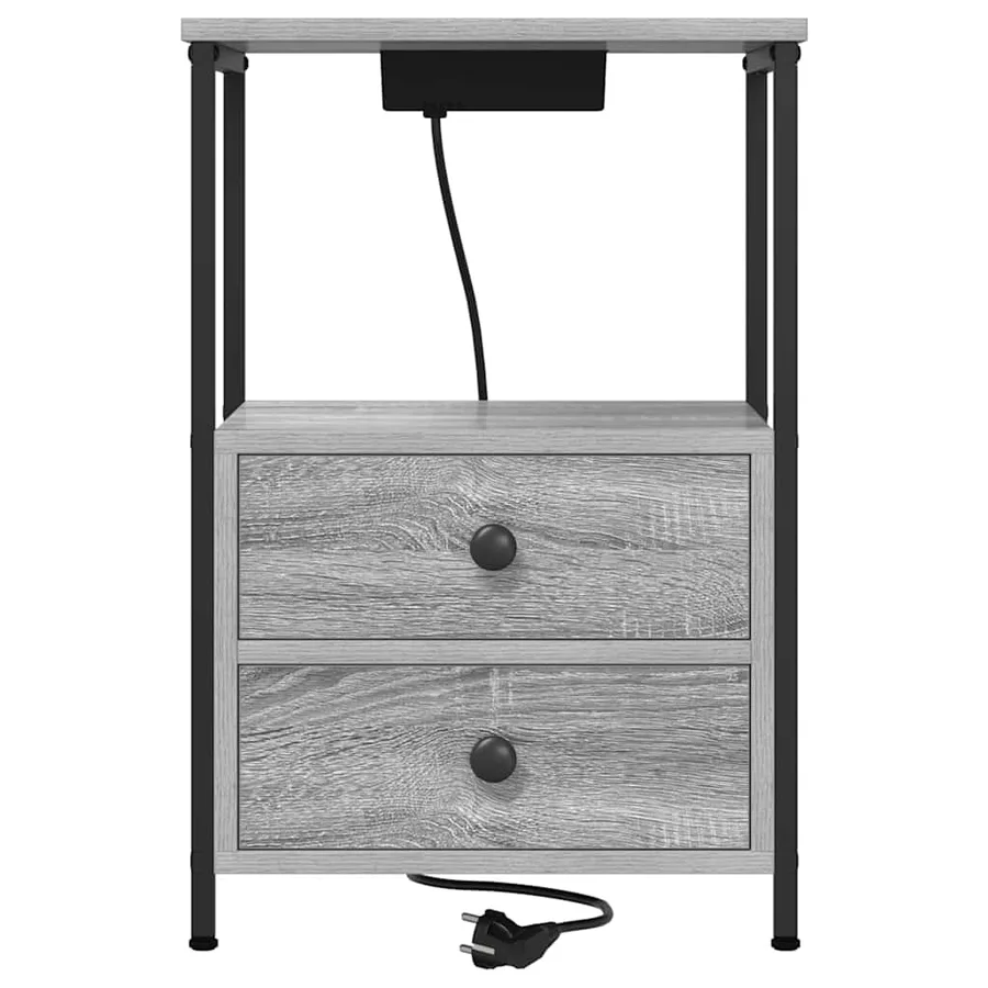 Cabinet de chevet Gris Sonoma 40 x 31 x 60 cm Bois d'ingénierie - 6