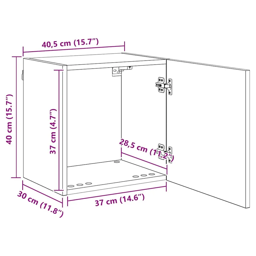 Meuble TV mural Bois Ancien 40,5x30x40cm Bois d'ingénierie - 16