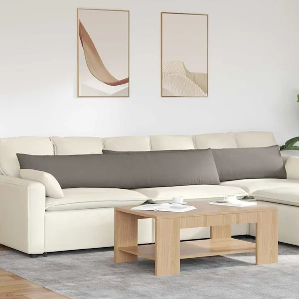 Coussins de canapé 2 pcs Taupe 200 x 40 cm tissu