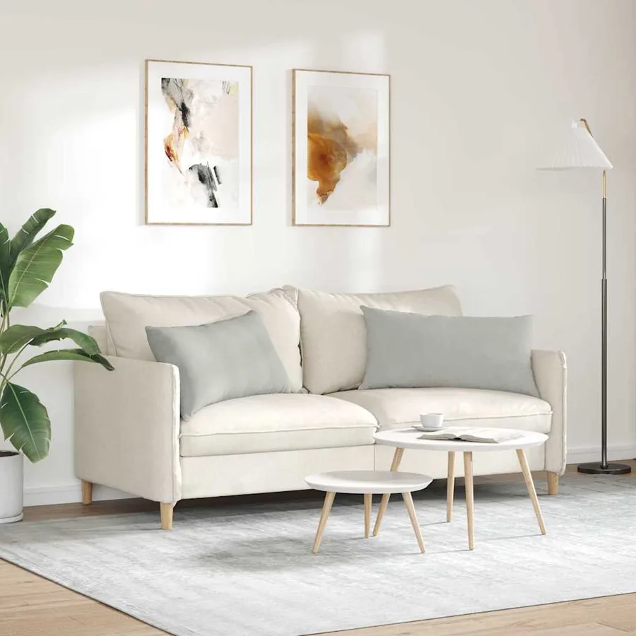Coussins de canapé 2 pcs Gris clair 80 x 40 cm tissu - 4