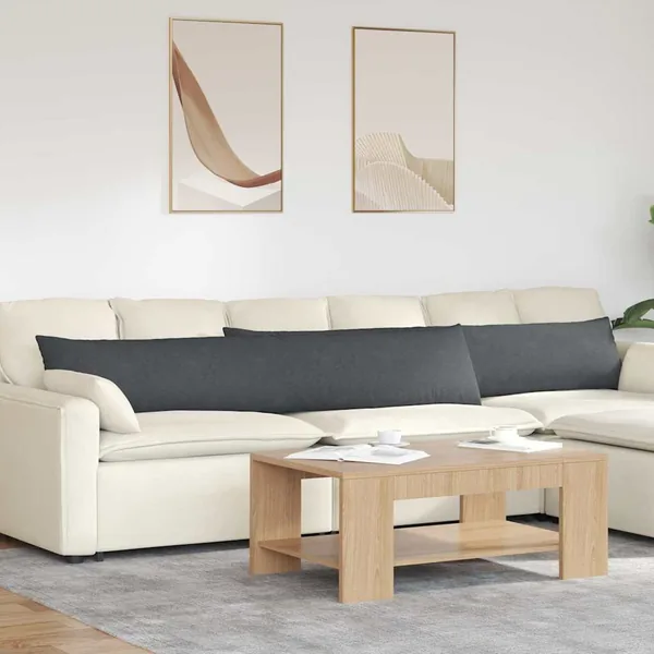 Coussins de canapé 2 pcs Gris foncé 200 x 40 cm
