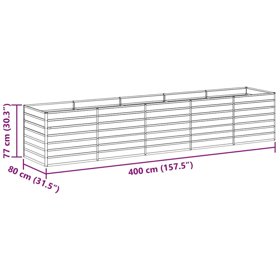 Jardinière surélevée Marron Clair 400 x 80 x 77 cm - 13